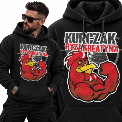 BLUZA Z KAPTUREM NA SIŁOWNIĘ   KURCZAK RYZ 3